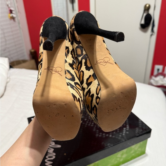 Sam Edelman Leopard Platform Heels Leather size 6.5 - Picture 3 of 4